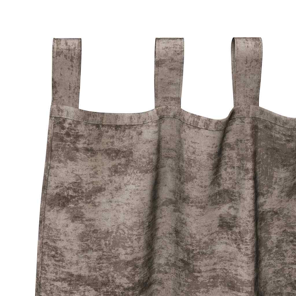 Velvet Curtains 2 pcs Cappuccino 245 x 140 cm Velvet