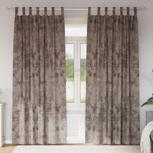 Velvet Curtains 2 pcs Cappuccino 245 x 140 cm Velvet