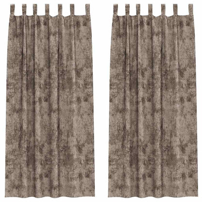 Velvet Curtains 2 pcs Cappuccino 245 x 140 cm Velvet