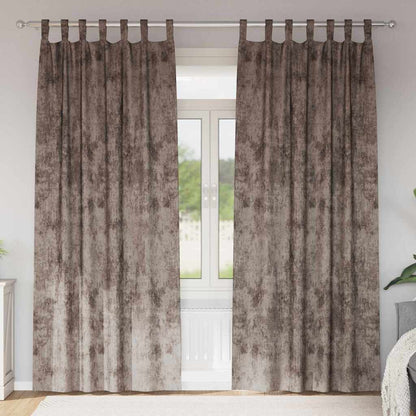 Velvet Curtains 2 pcs Cappuccino 260 x 140 cm Velvet