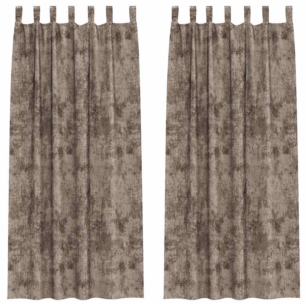 Velvet Curtains 2 pcs Cappuccino 260 x 140 cm Velvet