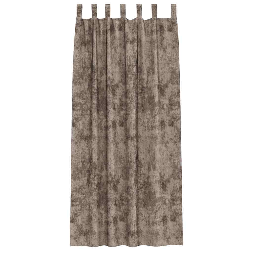 Velvet Curtains 2 pcs Cappuccino 260 x 140 cm Velvet