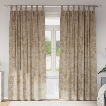 Velvet Curtains 2 pcs Champagne 225 x 140 cm Velvet