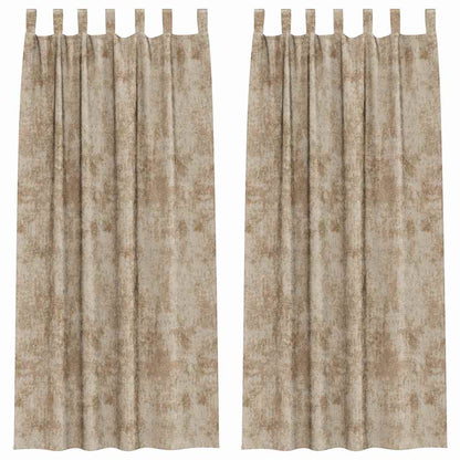 Velvet Curtains 2 pcs Champagne 225 x 140 cm Velvet