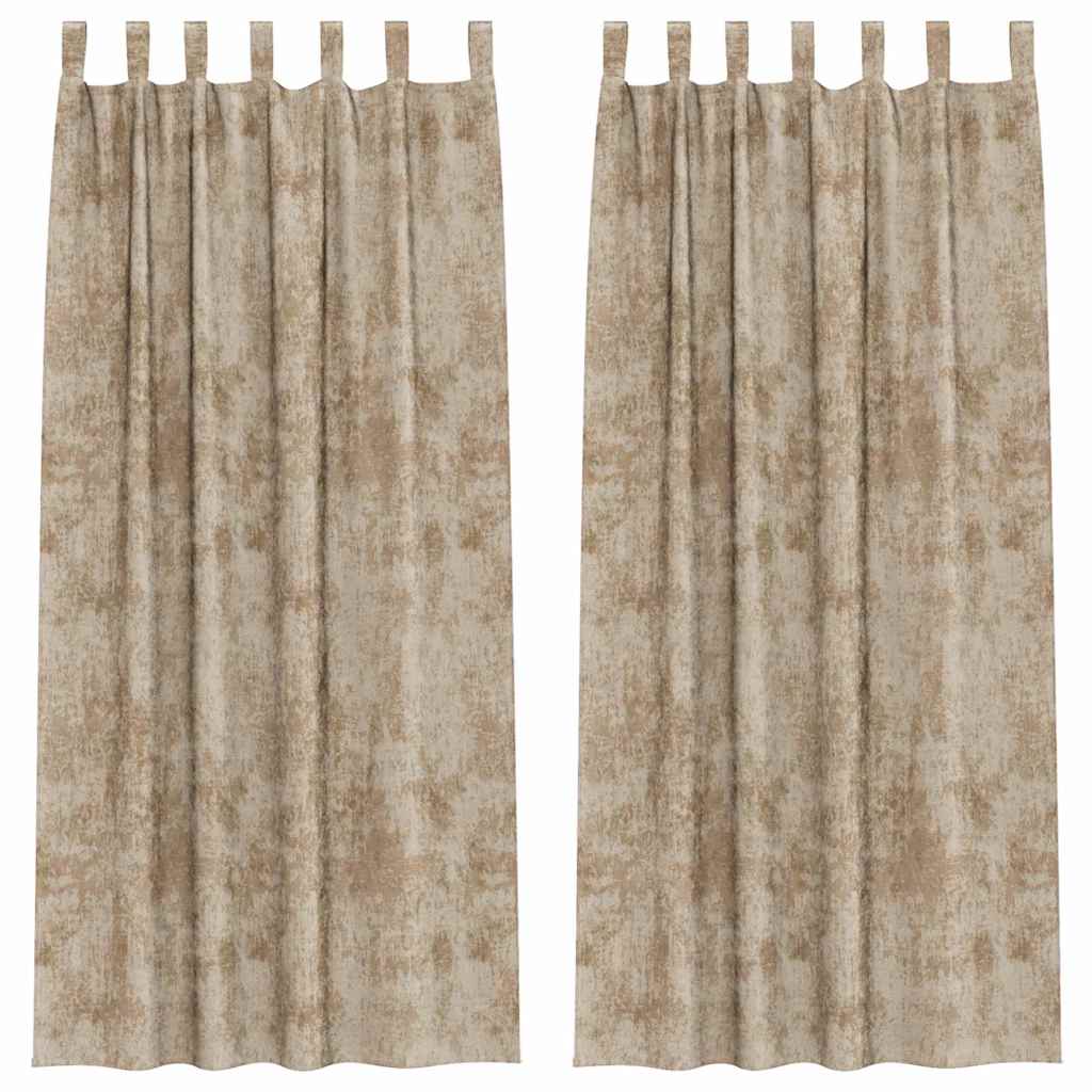 Velvet Curtains 2 pcs Champagne 260 x 140 cm Velvet