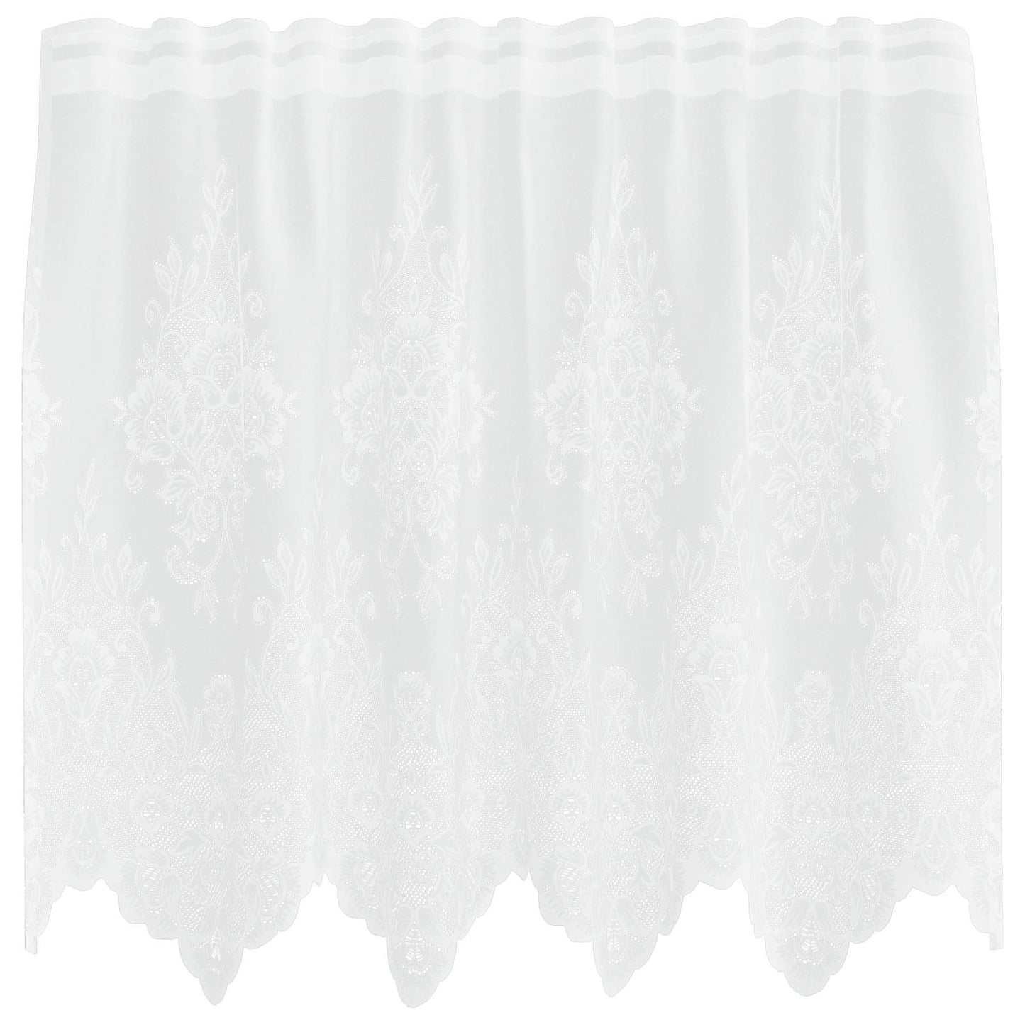 Lace Curtain with Curtains Floral White 80 x 150 cm Polyester