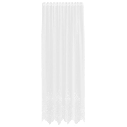 Lace Curtain White 280 x 150 cm Polyester