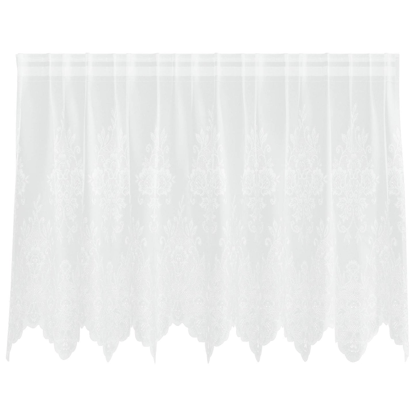 Lace Curtain with Curtains Floral White 80 x 200 cm Polyester