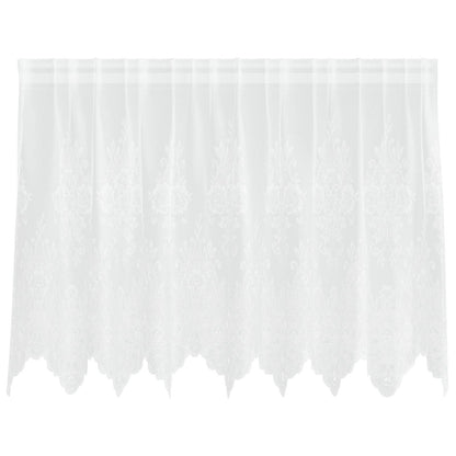 Lace Curtain with Curtains Floral White 80 x 200 cm Polyester