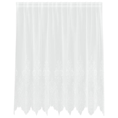 Lace Curtain with Curtains Floral White 140 x 200 cm Polyester