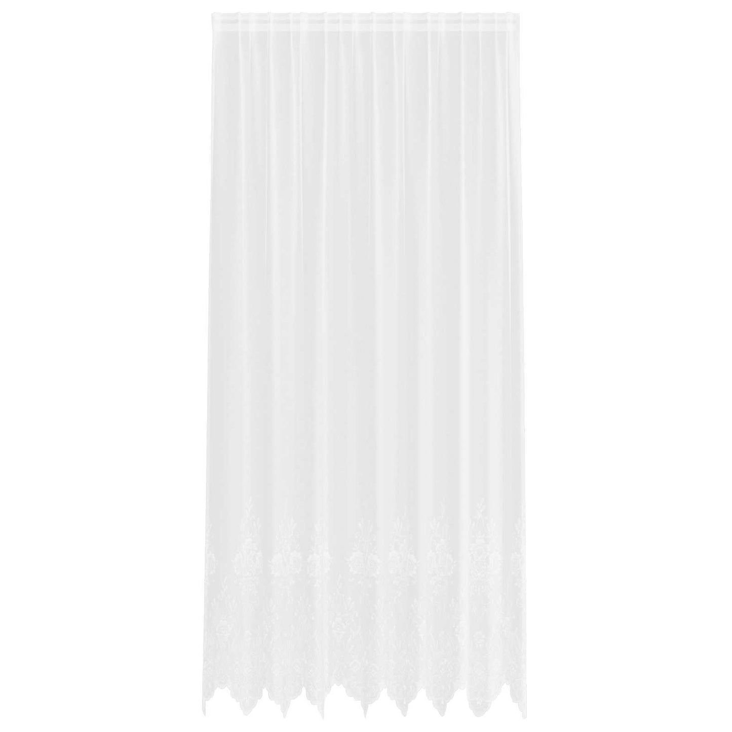 Lace Curtain with Curtains Floral White 260x200cm Polyester