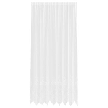 Lace Curtain with Curtains Floral White 300 x 200 cm Polyester