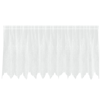 Lace Curtain with Curtains Floral White 120 x 300 cm Polyester