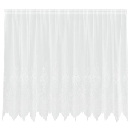 Lace Curtain with Curtains Floral White 180 x 300 cm Polyester