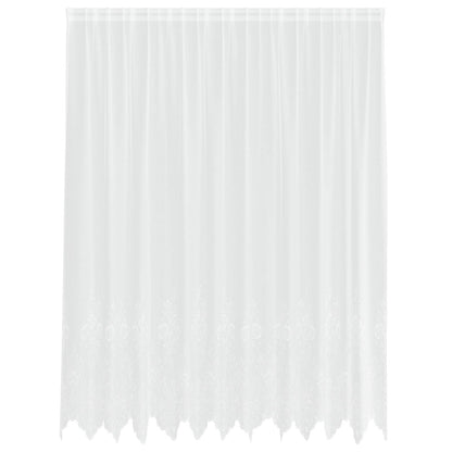 Lace Curtain with Curtains Floral White 200 x 300 cm Polyester