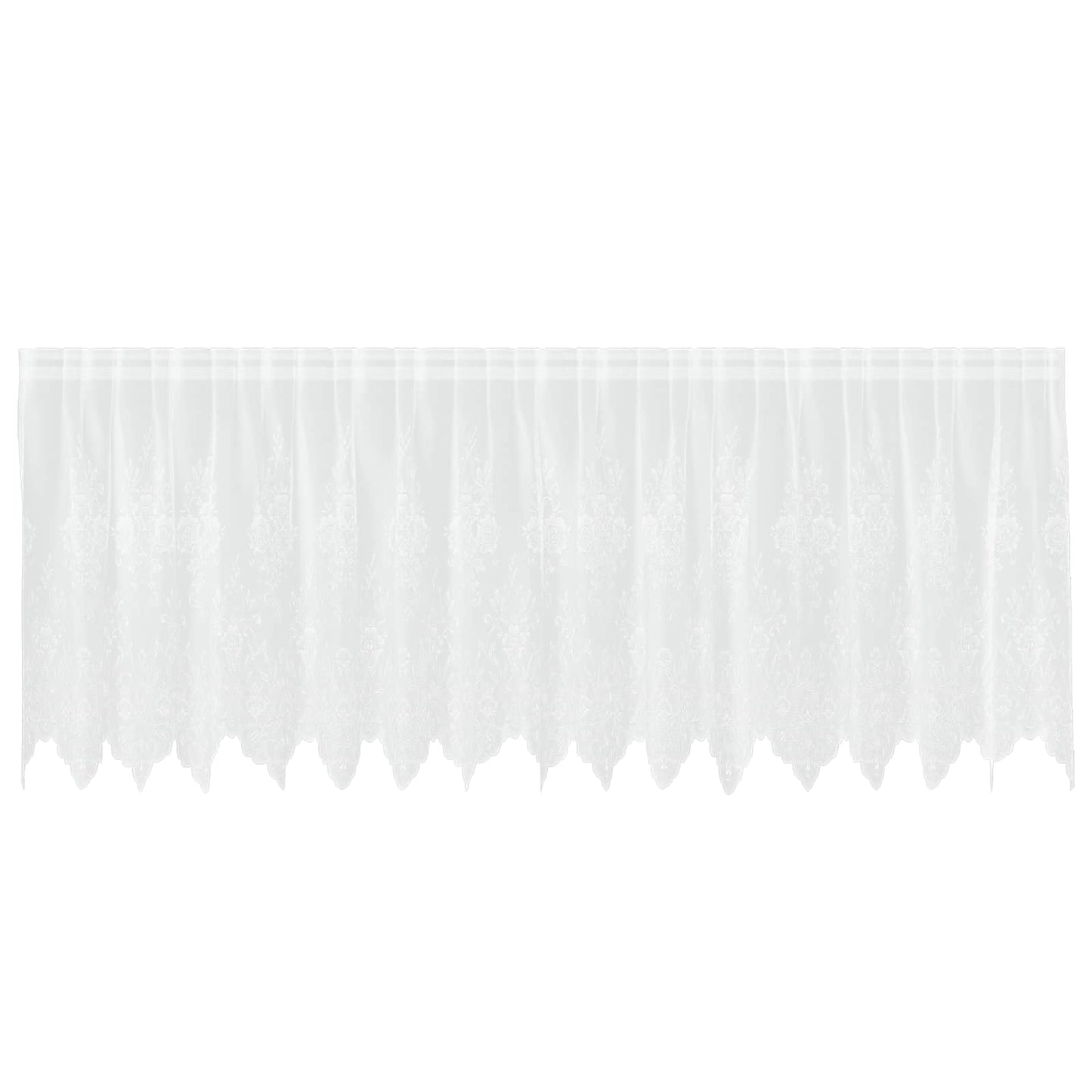 Lace Curtain with Curtains Floral White 120 x 400 cm Polyester