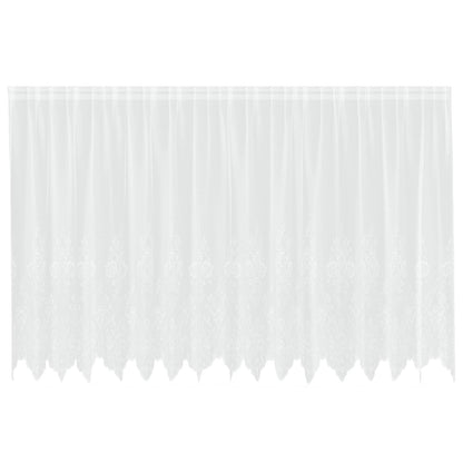 Lace Curtain with Curtains Floral White 180 x 400 cm Polyester