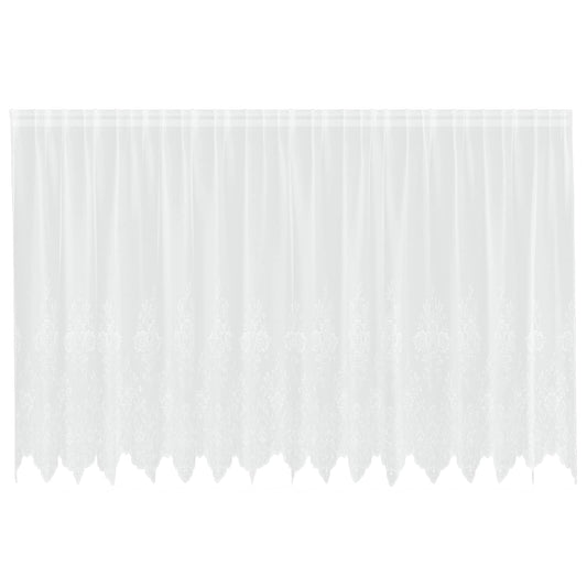 Lace Curtain White 180 x 400 cm Polyester