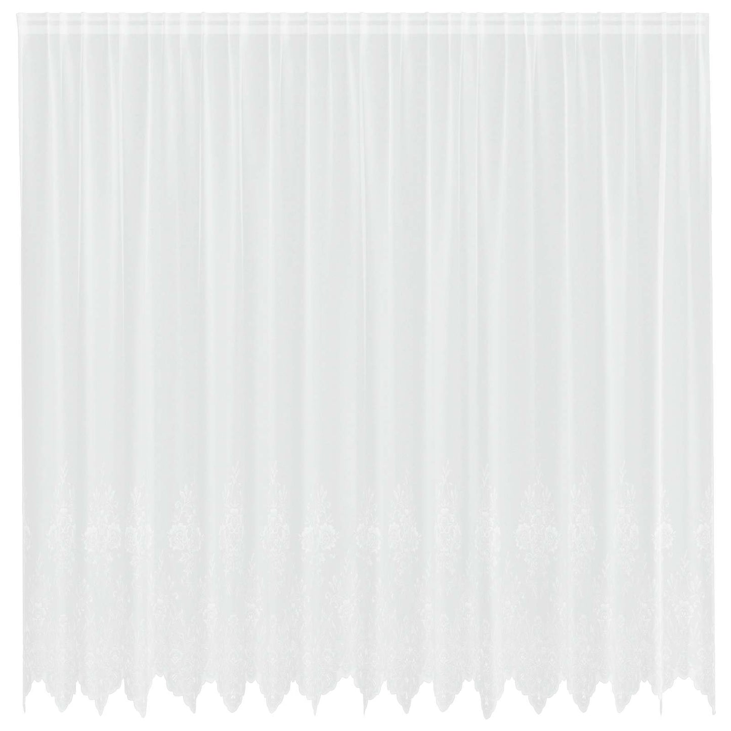 Lace Curtain with Curtains Floral White 200 x 400 cm Polyester