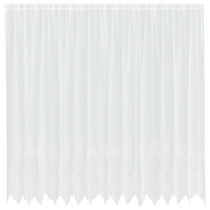 Lace Curtain with Curtains Floral White 200 x 400 cm Polyester