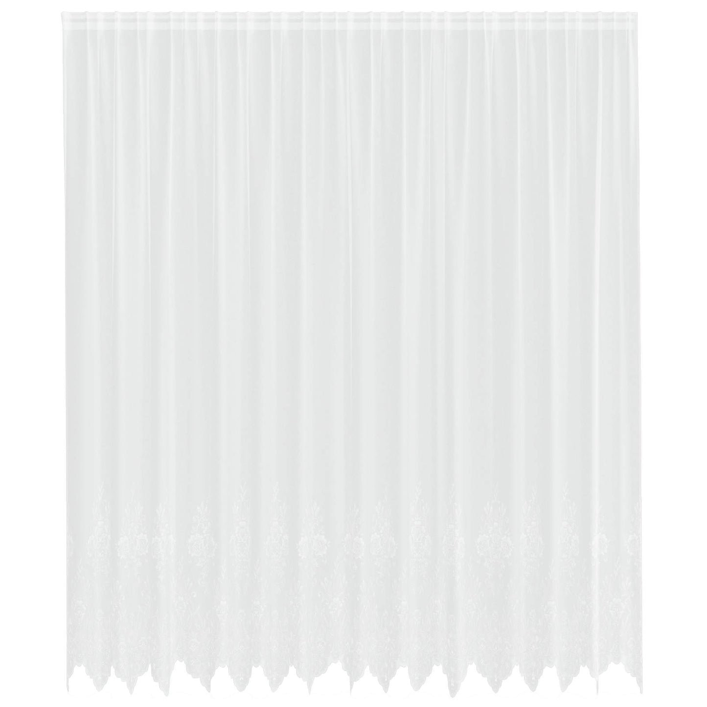 Lace Curtain with Curtains Floral White 260 x 400 cm Polyester
