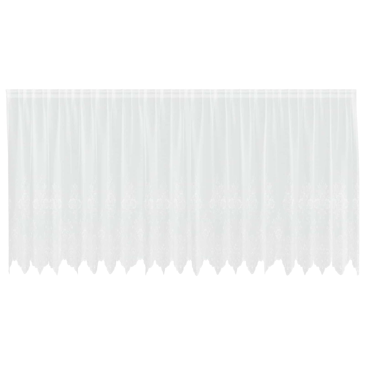Lace Curtain with Curtains Floral White 140 x 500 cm Polyester