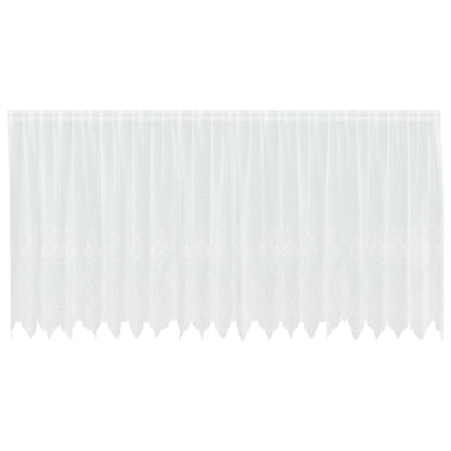 Lace Curtain with Curtains Floral White 140 x 500 cm Polyester