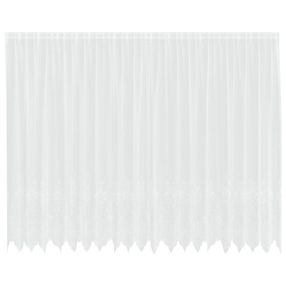 Lace Curtain with Curtains Floral White 200 x 500 cm Polyester