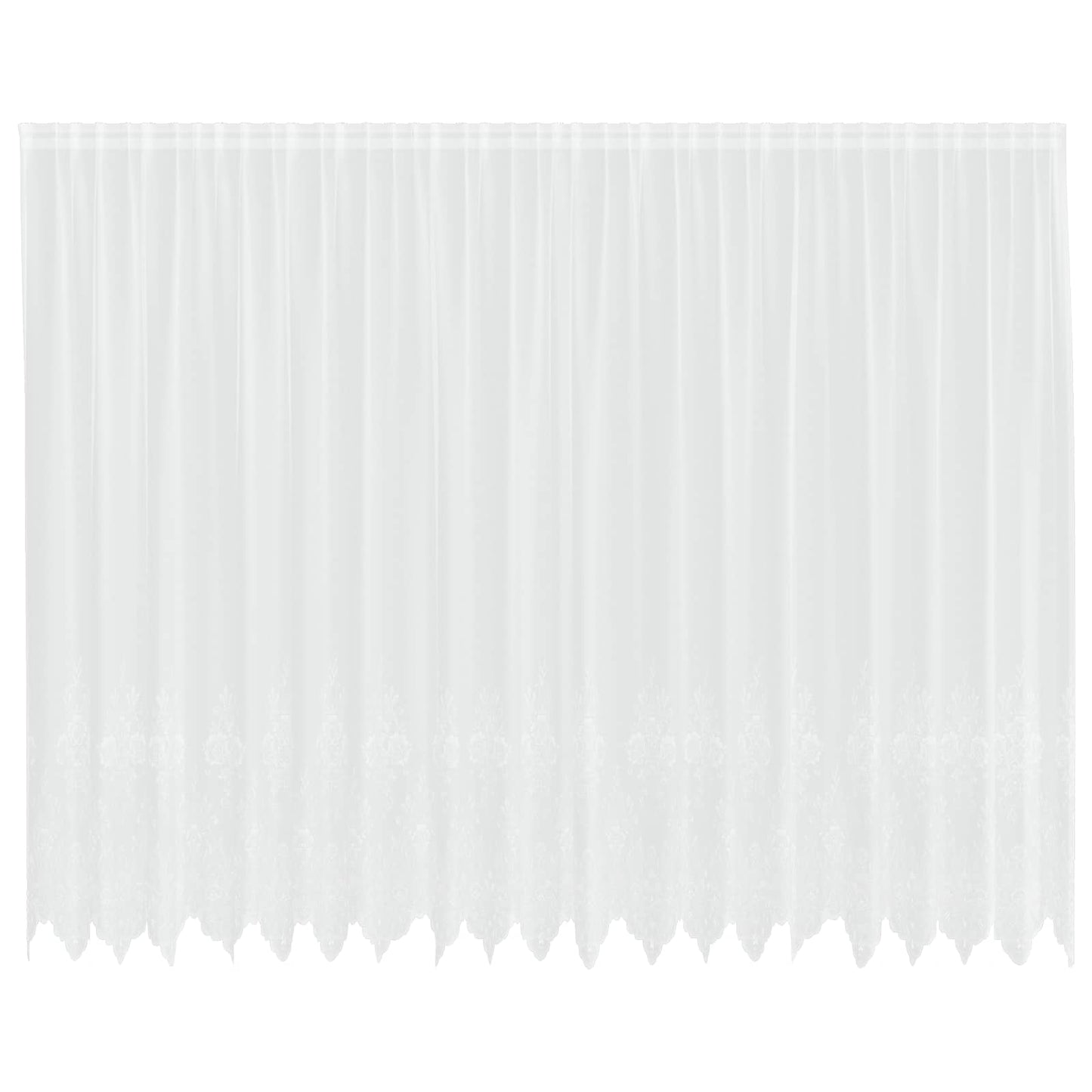 Lace Curtain with Curtains Floral White 220 x 500 cm Polyester