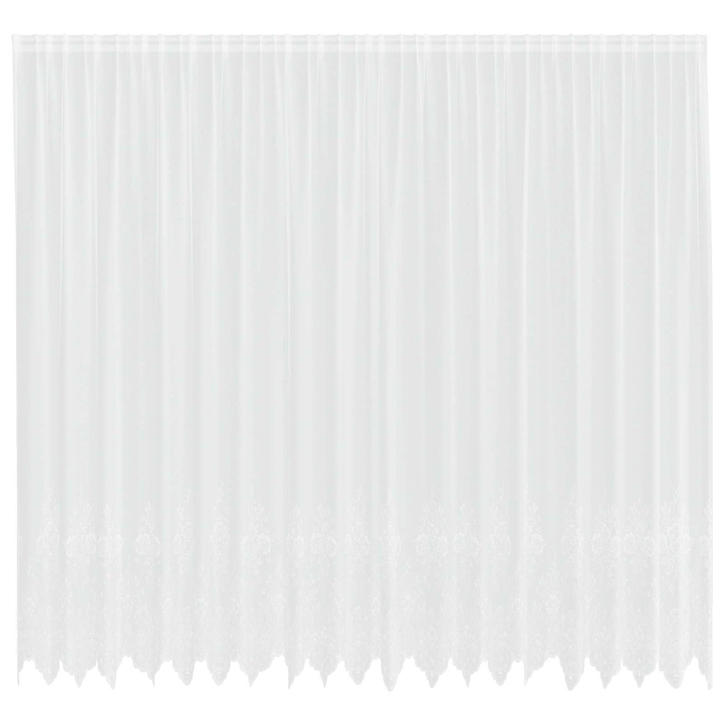 Lace Curtain with Curtains Floral White 260 x 500 cm Polyester
