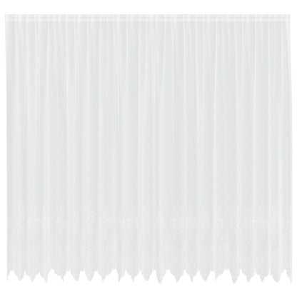 Lace Curtain with Curtains Floral White 280 x 500 cm Polyester