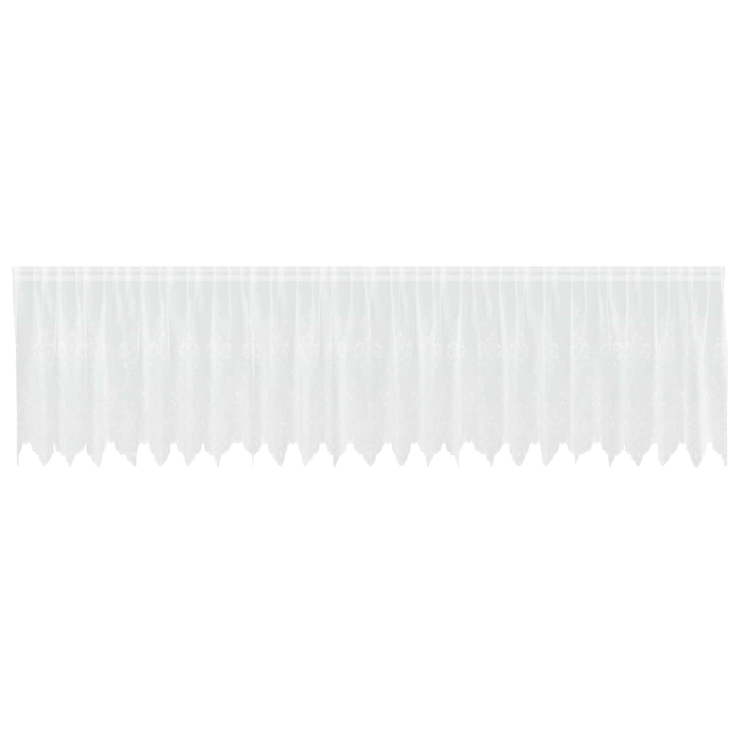 Lace Curtain with Curtains Floral White 80 x 600 cm Polyester