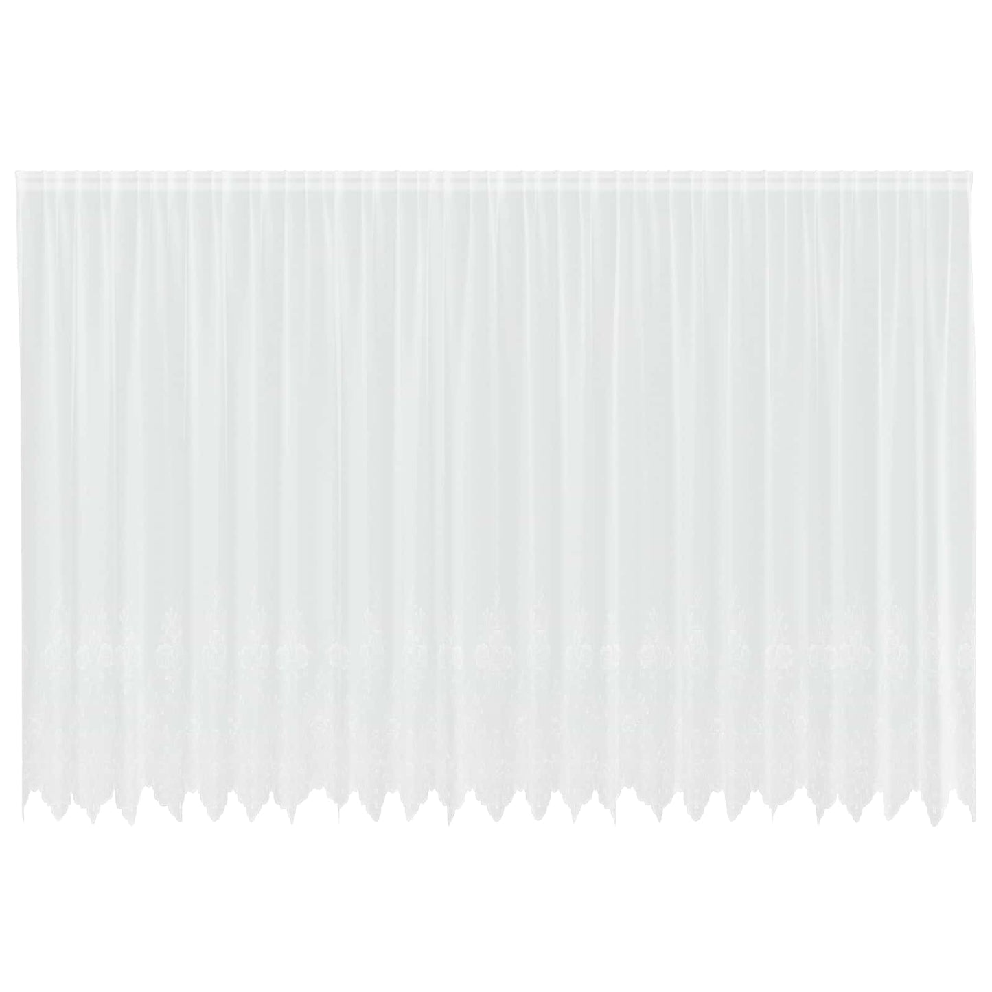 Lace Curtain with Curtains Floral White 240 x 600 cm Polyester
