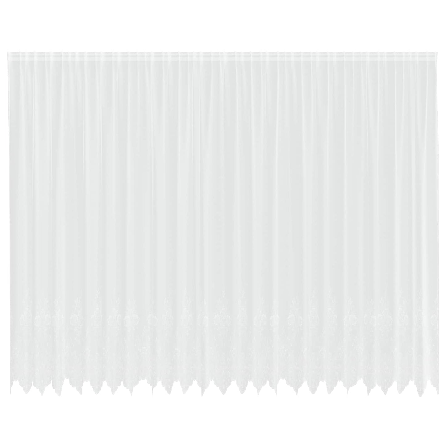 Lace Curtain with Curtains Floral White 260 x 600 cm Polyester
