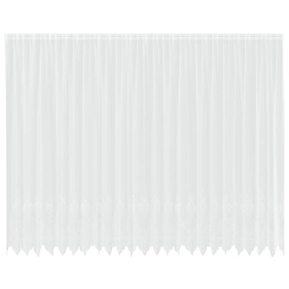 Lace Curtain with Curtains Floral White 260 x 600 cm Polyester