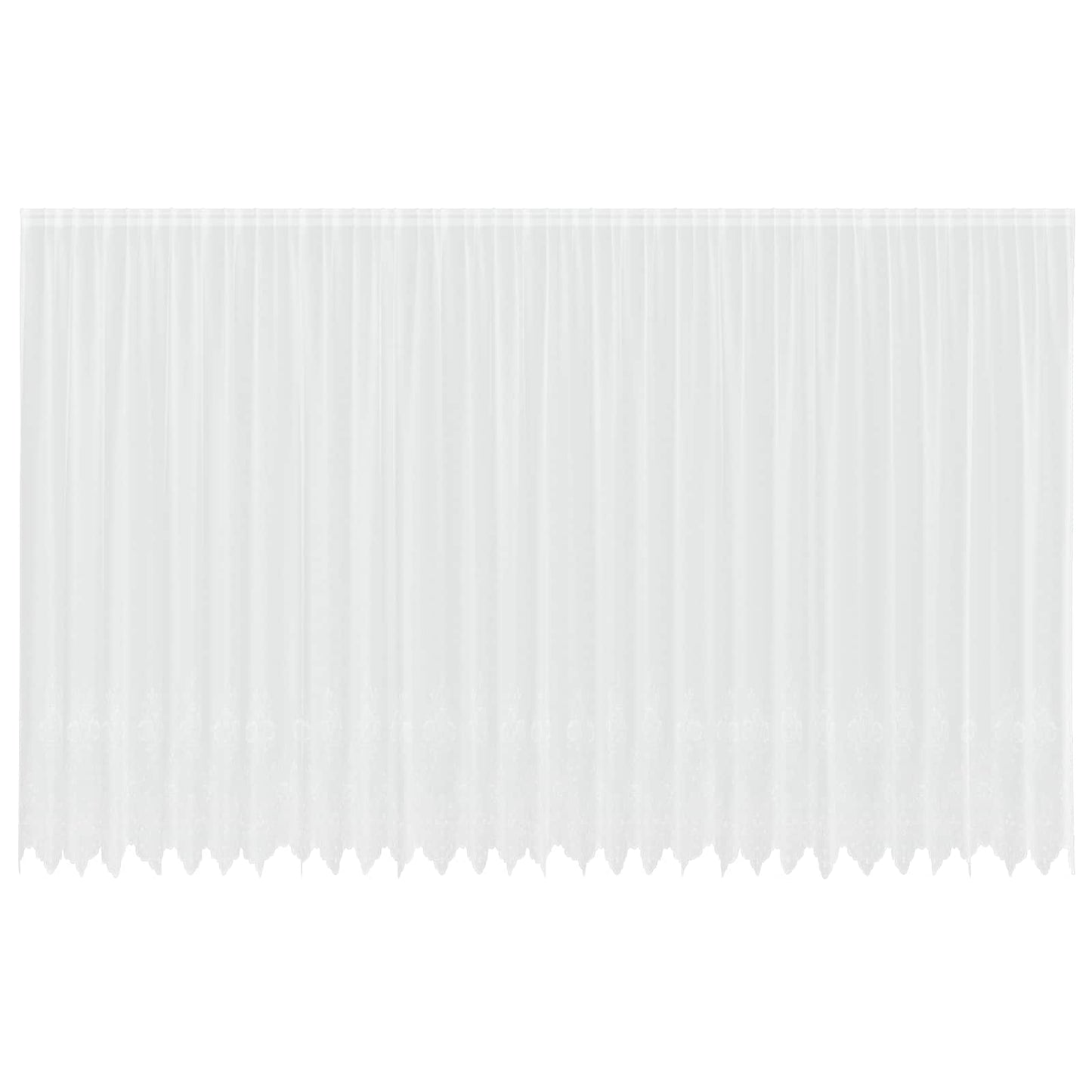 Lace Curtain with Curtains Floral White 260x750cm Polyester