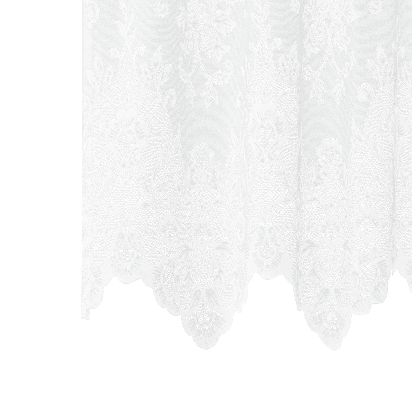 Lace Curtain with Curtains Floral White 160 x 900 cm Polyester