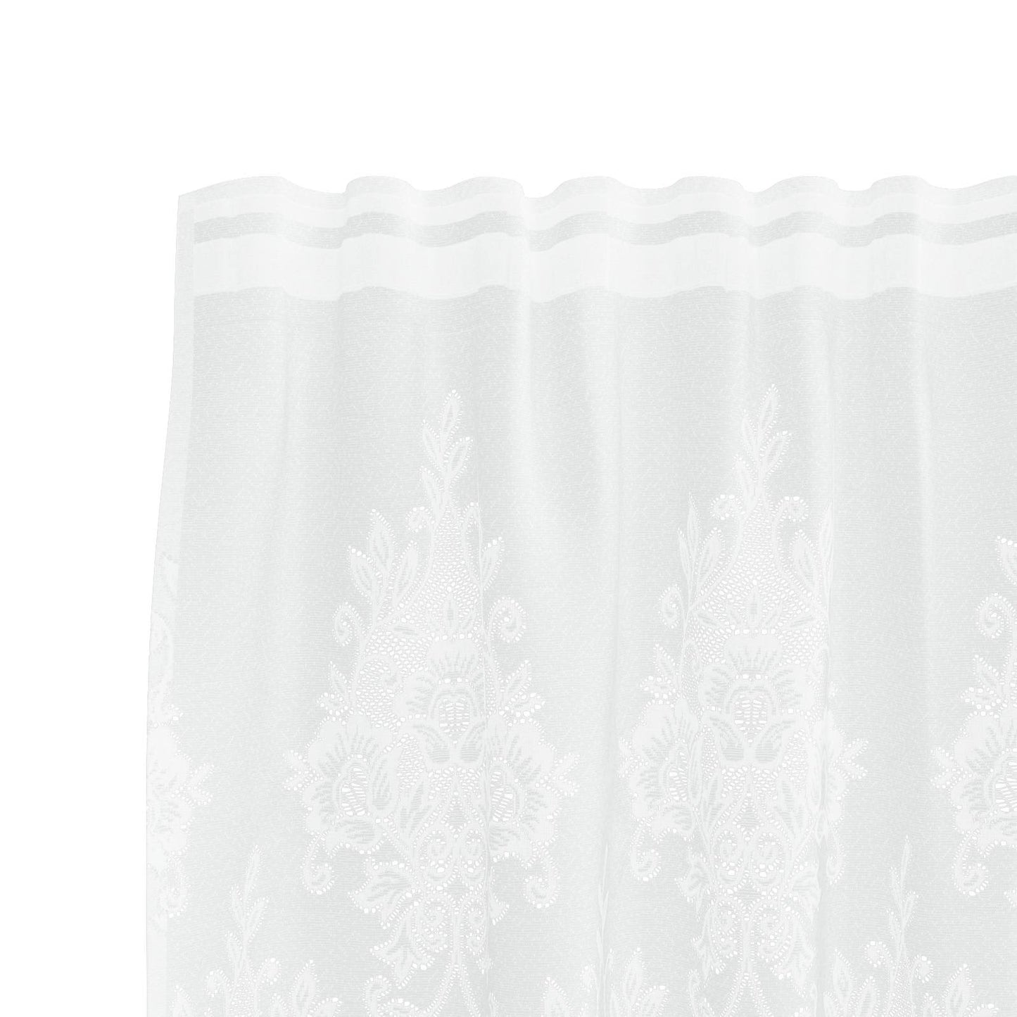 Lace Curtain with Curtains Floral White 200 x 900 cm Polyester