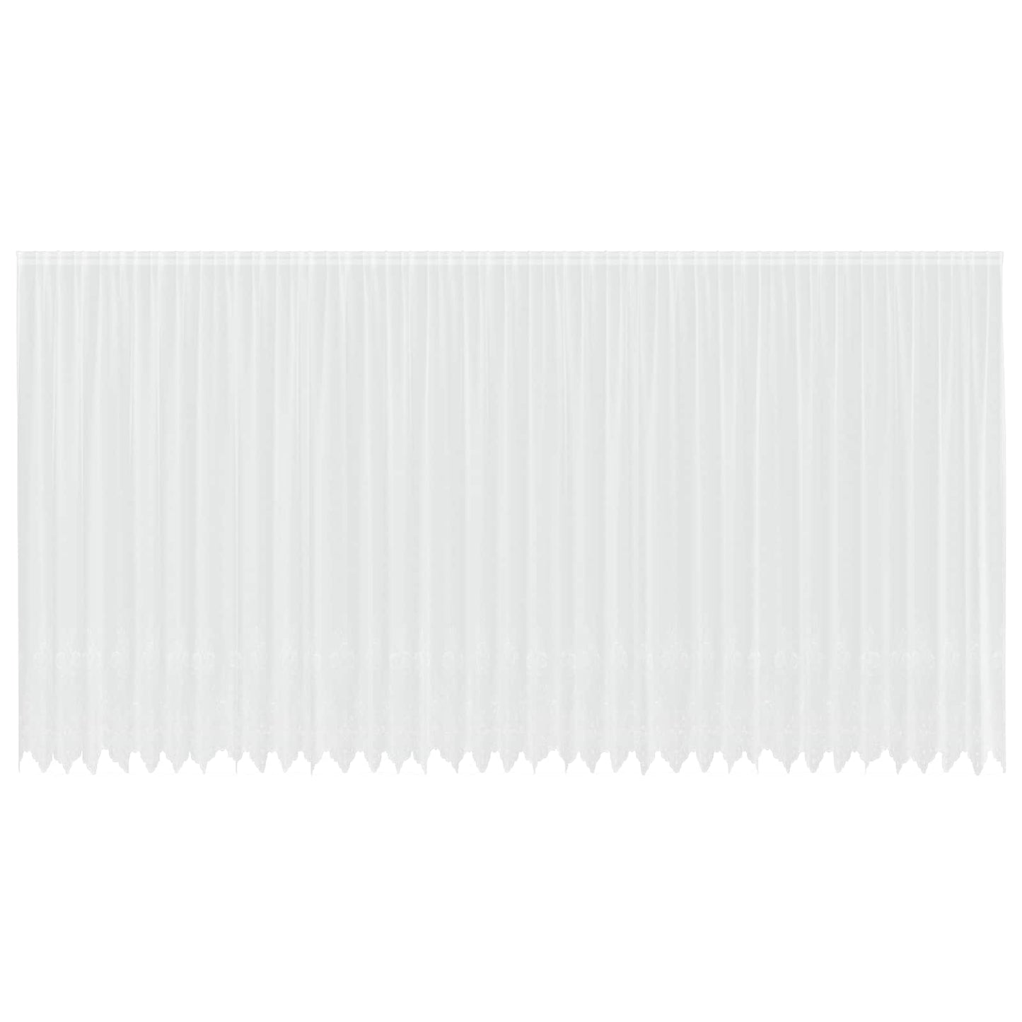 Lace Curtain with Curtains Floral White 300 x 900 cm Polyester