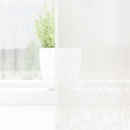 Lace Curtain with Curtains Floral White 80 x 150 cm Polyester