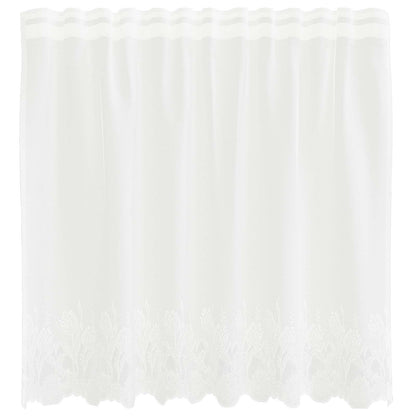Lace Curtain with Curtains Floral White 80 x 150 cm Polyester