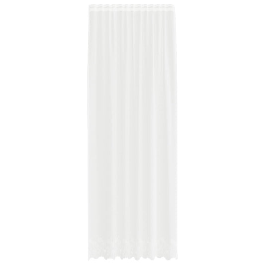 Lace Curtain White 260 x 150 cm Polyester