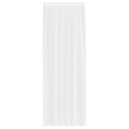 Lace Curtain with Curtains Floral White 280 x 150 cm Polyester