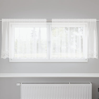 Lace Curtain with Curtains Floral White 80 x 200 cm Polyester