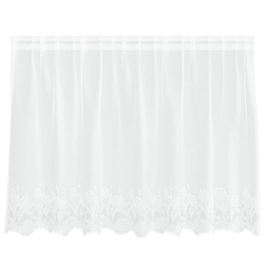 Lace Curtain White 200 x 120 cm Polyester