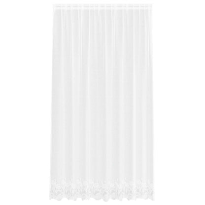 Lace Curtain with Curtains Floral White 245 x 200 cm Polyester