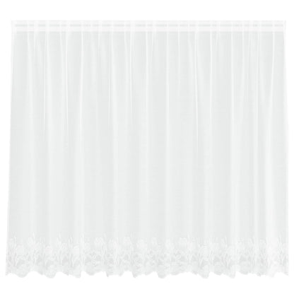 Lace Curtain with Curtains Floral White 180 x 300 cm Polyester
