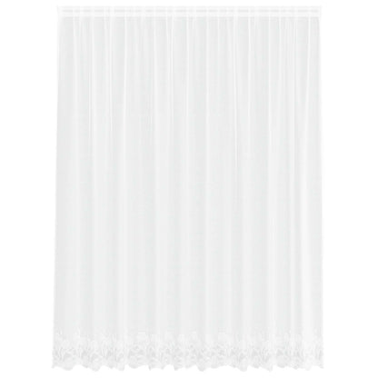Lace Curtain with Curtains White 300 x 245 cm Polyester