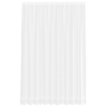 Lace Curtain with Curtains Floral White 280 x 300 cm Polyester