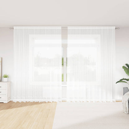 Lace Curtain with Curtains Floral White 300 x 300 cm Polyester